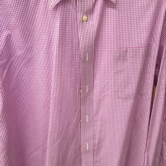 Lands' End Purple Checkard Dress Shirt size 16-34 - Picture 3 of 6